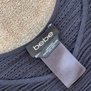 Bebe Charcoal Black Bodycon Textured Women's Intimate Top